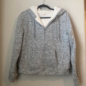 Aeropostale grey fuzzy zip up